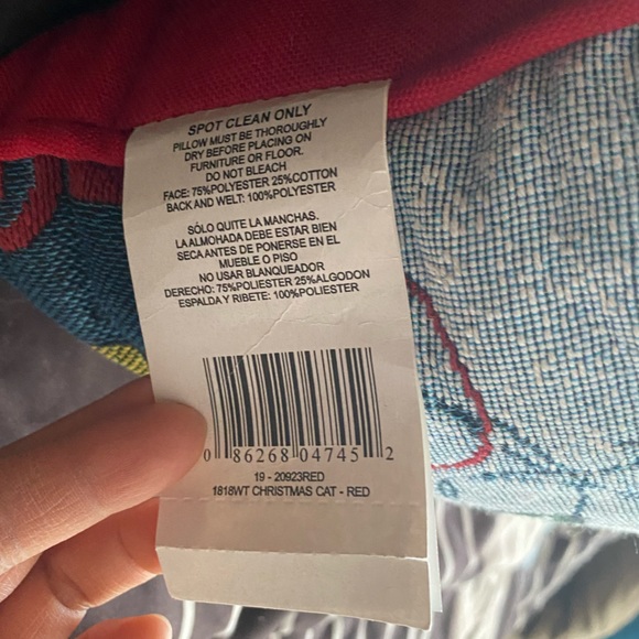 NWOT Arlee Home Fashions CHRISTMAS CAT - RED Pillow Decoration - Picture 5 of 6